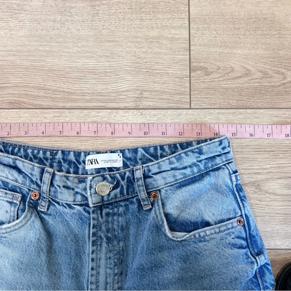 Zara Sky Blue Ripped Wide Leg Jeans - Picture 5 of 7